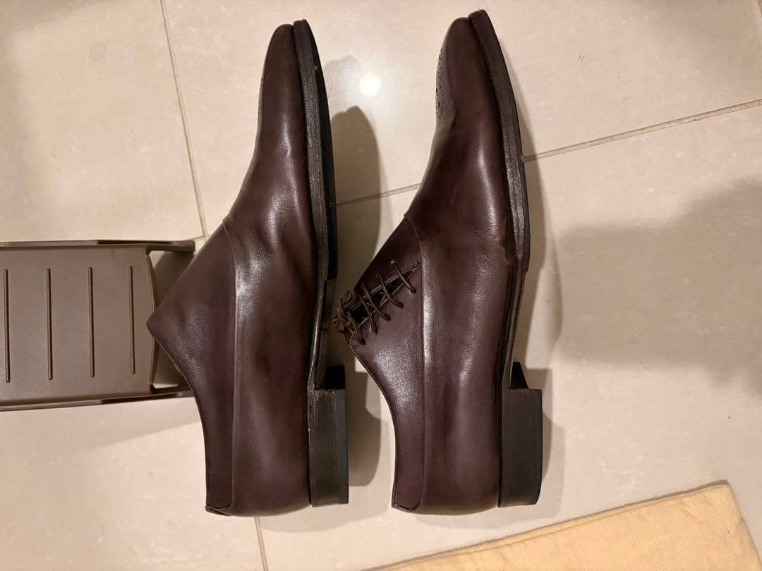 美品】エンツォ ボナフェ サイドレース レザーシューズ サイズ8