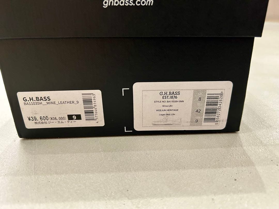 新品 G.H.BASS 11035H LOGAN / WINE