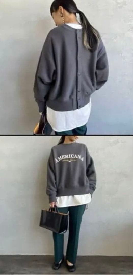 Americana アメリカーナ 別注カレッジ風口ゴ前後2WAYスウェット - メルカリ