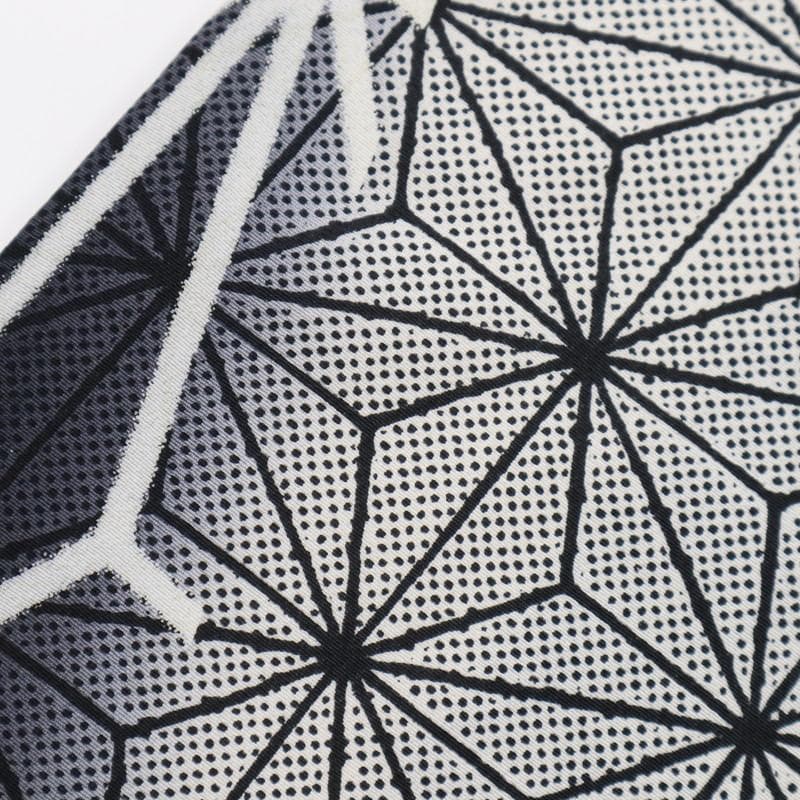 《長尺■訪問着◆大小麻の葉染分け■作家落款有■白黒◆袷正絹着物◆SB11-8》