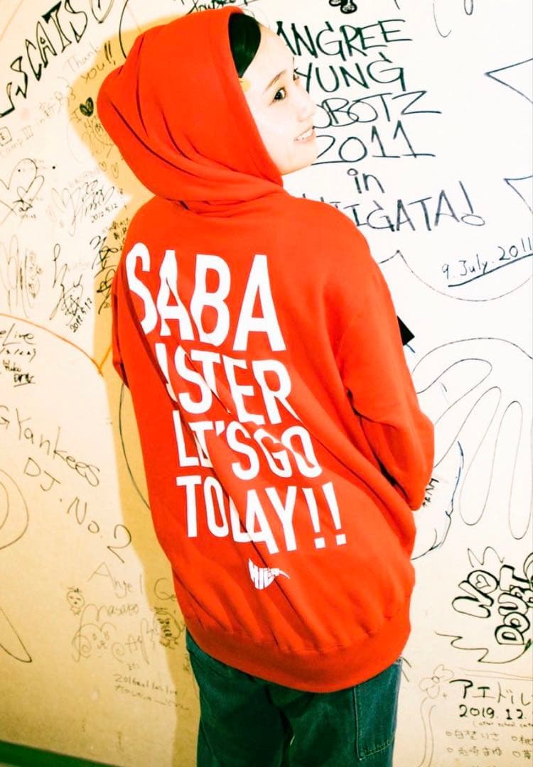 サバシスター ロゴパーカーRED サイズXL - メルカリ