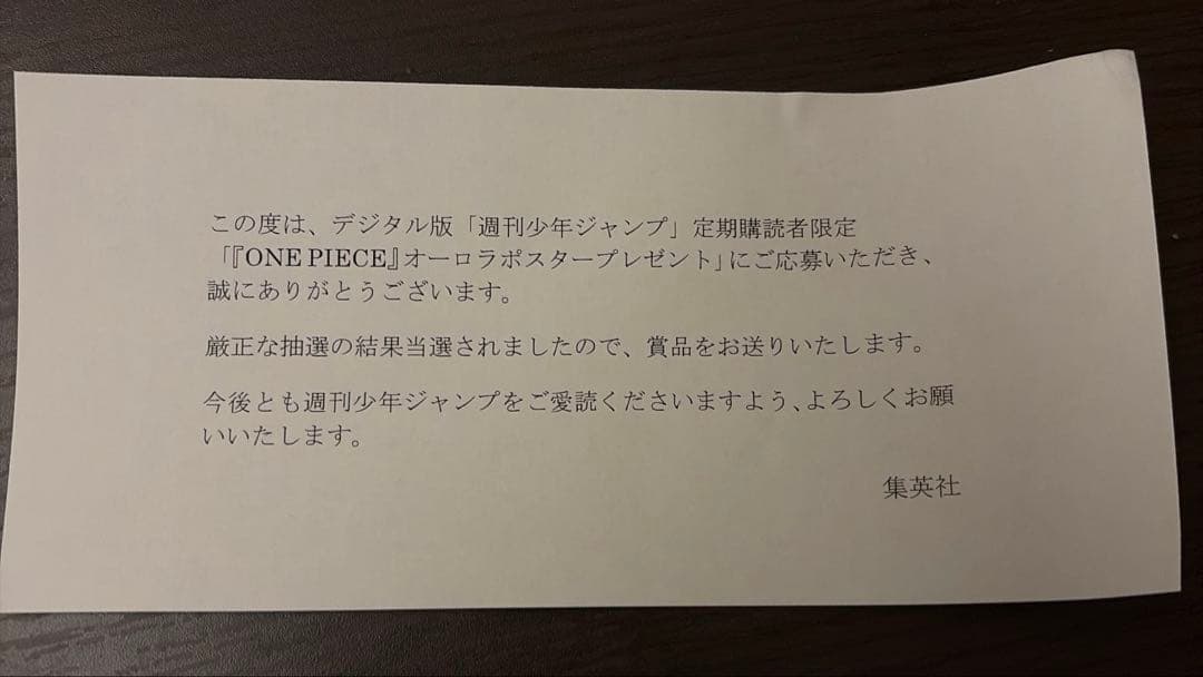 年内限定価格】300枚限定 ワンピース オーロラ B2ポスター - メルカリ