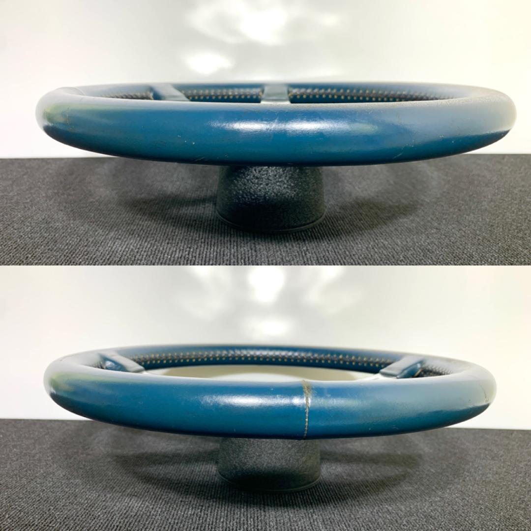 レカラ MK9 ネイビー系レザーステアリング 36.5パイ ポリッシュ