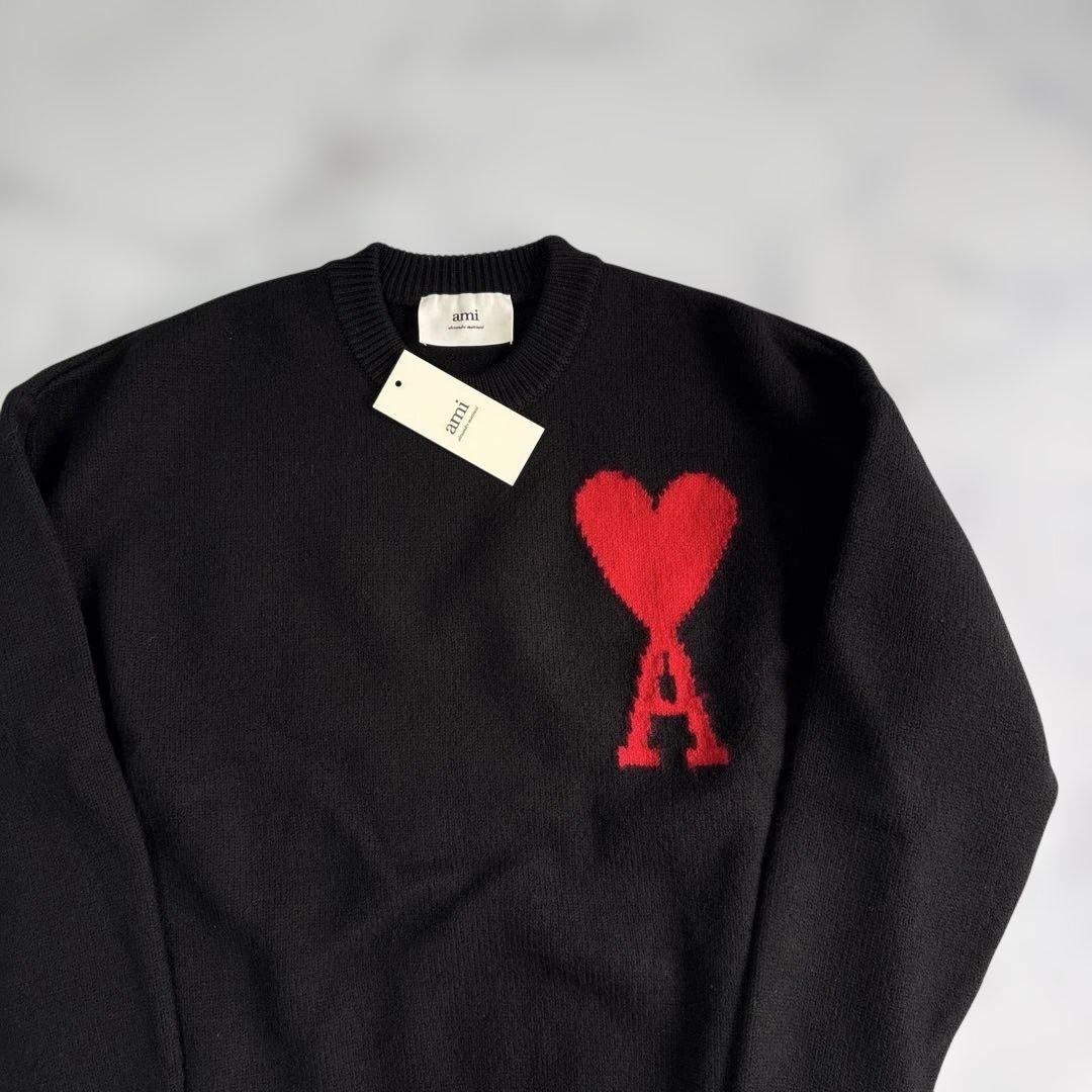 ✨極美品✨ami paris アミパリス セーター ニット ビックロゴ黒 - メルカリ
