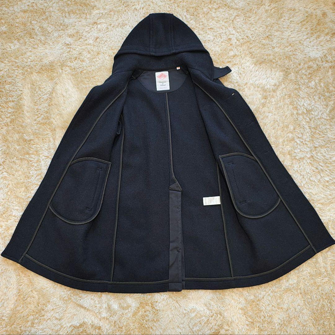 42サイズXL／DANTON】ウールモッサ2WAYフードコートロングネイビー