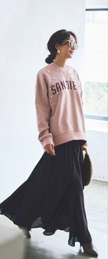 ◉在庫処分価格❗️CADUNE<MLB別注>パールスウェット ⭐︎超素敵 CADUNE <MLB別注>パールスウェット くすみピンク キュート⭐︎