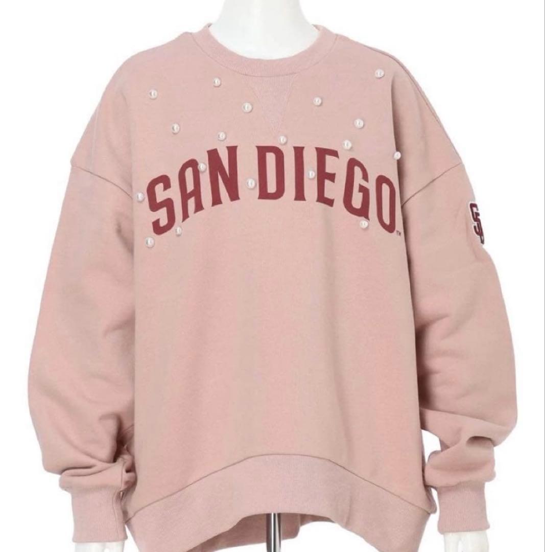 ◉在庫処分価格❗️CADUNE<MLB別注>パールスウェット ⭐︎超素敵 CADUNE <MLB別注>パールスウェット くすみピンク キュート⭐︎