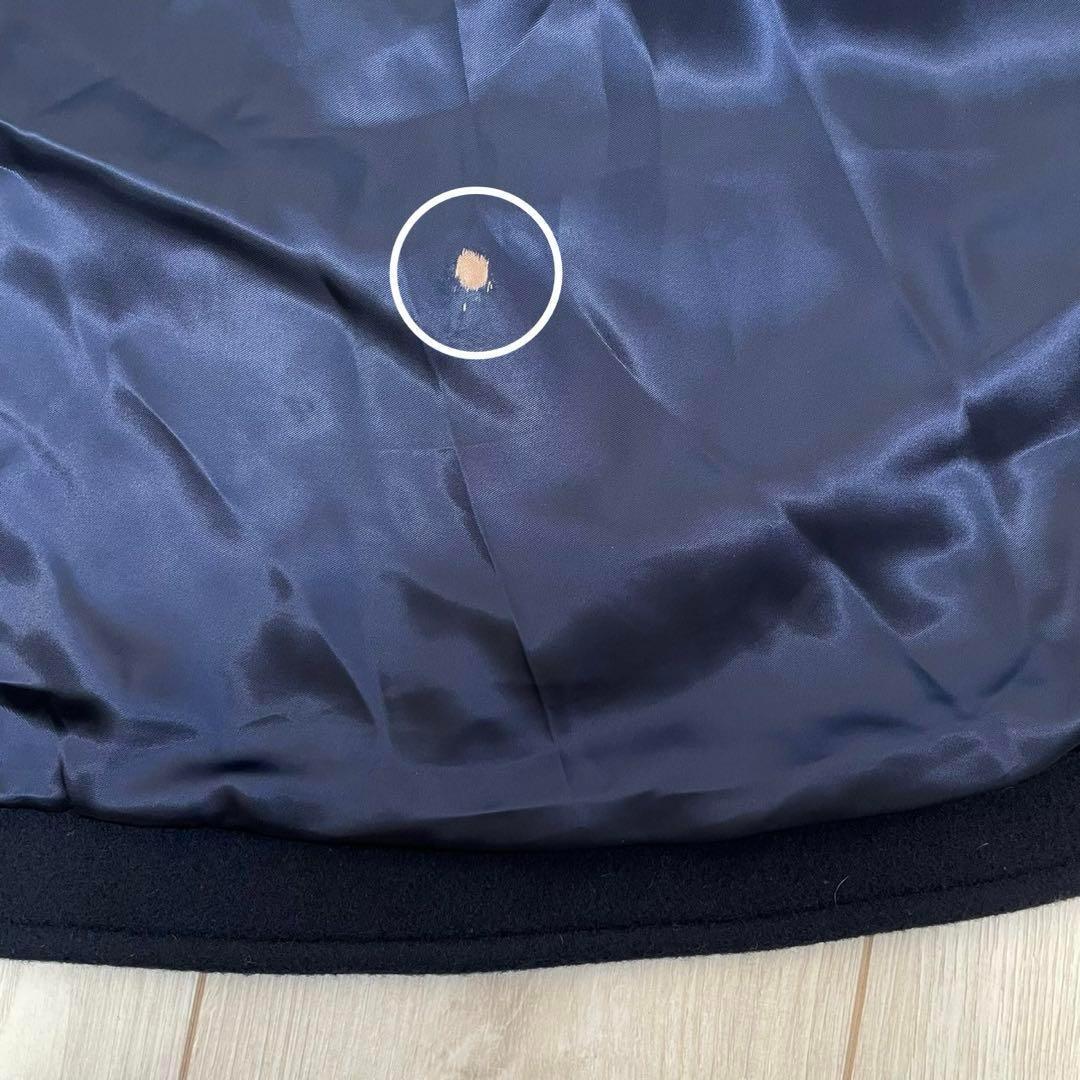 エリン】ELIN✨美品✨フディーコート ケープコート ネイビー ウール100