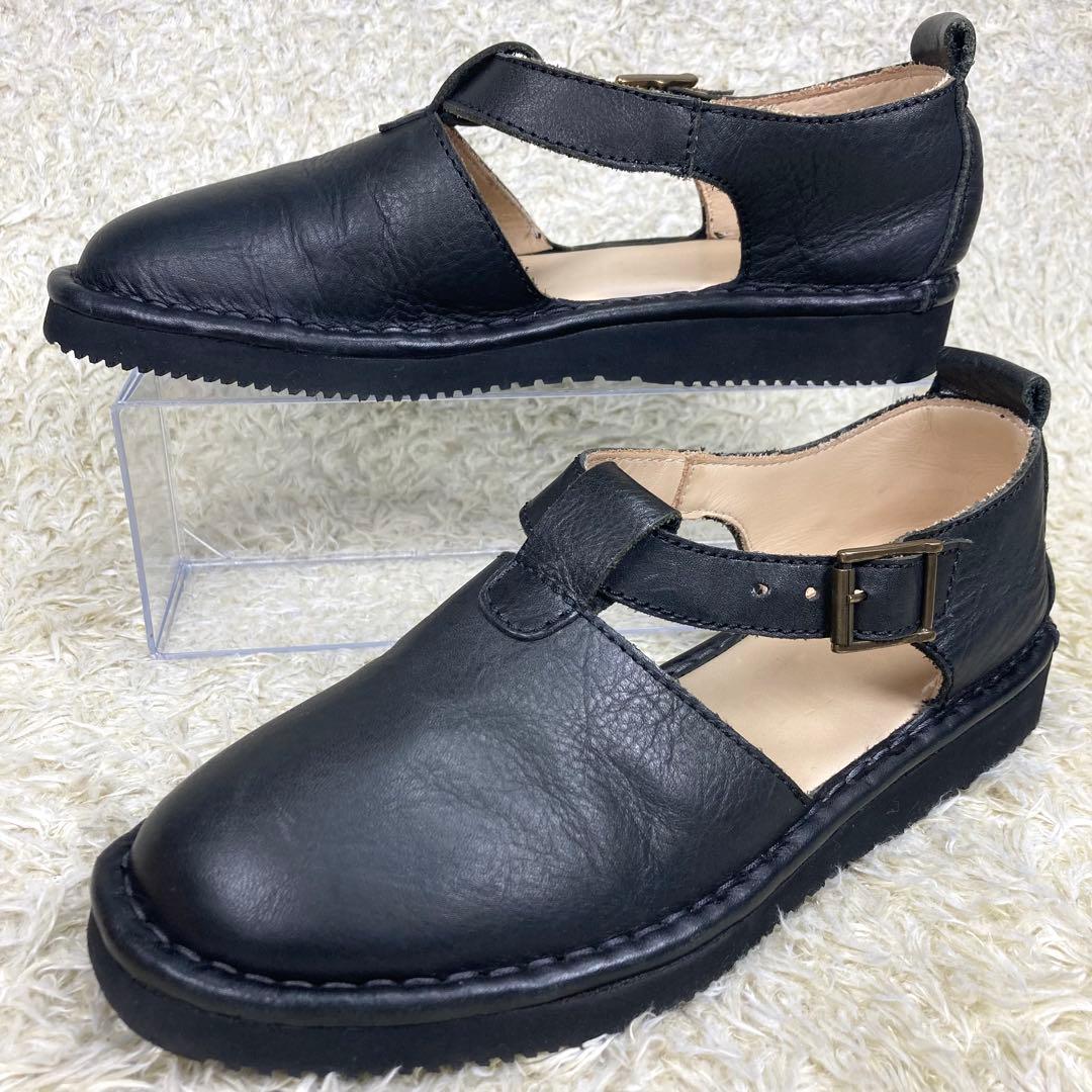 『美品』PUNTO PIGRO Tストラップ レザーシューズ ブラック レザー Anne number of 「Tストラップの靴」PuntoPigro HACHITEN,hachiten