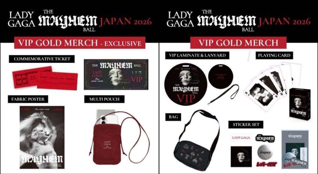 Lady Gaga VIP Gold Merch セット 2026 - メルカリ