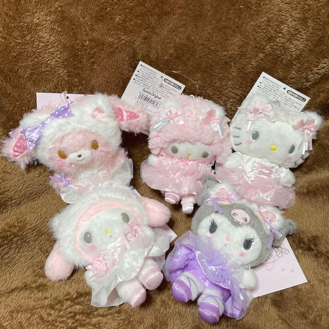 サンリオ 白猫バレリーナ ぬいぐるみ マスコット キティ マイメロ 他5