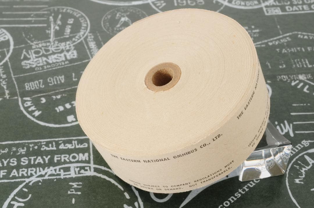 裏フェチ】◇海外 イギリス ヴィンテージ バス ロールチケット EAST 黒◇