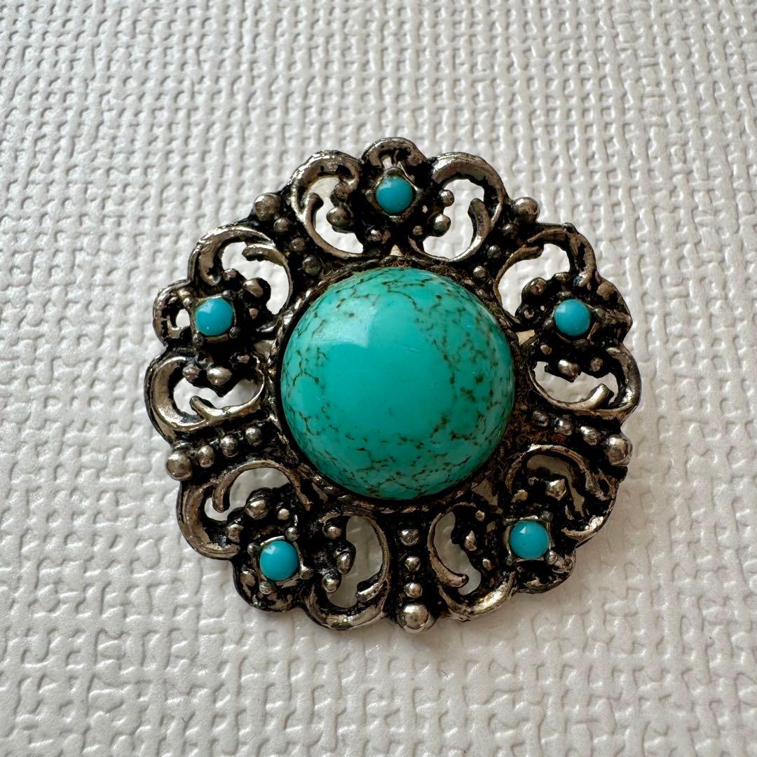 アンティーク ターコイズ ブローチ ヴィンテージ トルコ石 - メルカリ