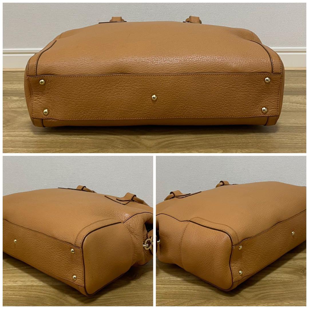 《美品》Ferragamo（フェラガモ）レザー ハンドバッグ ライトブラウン