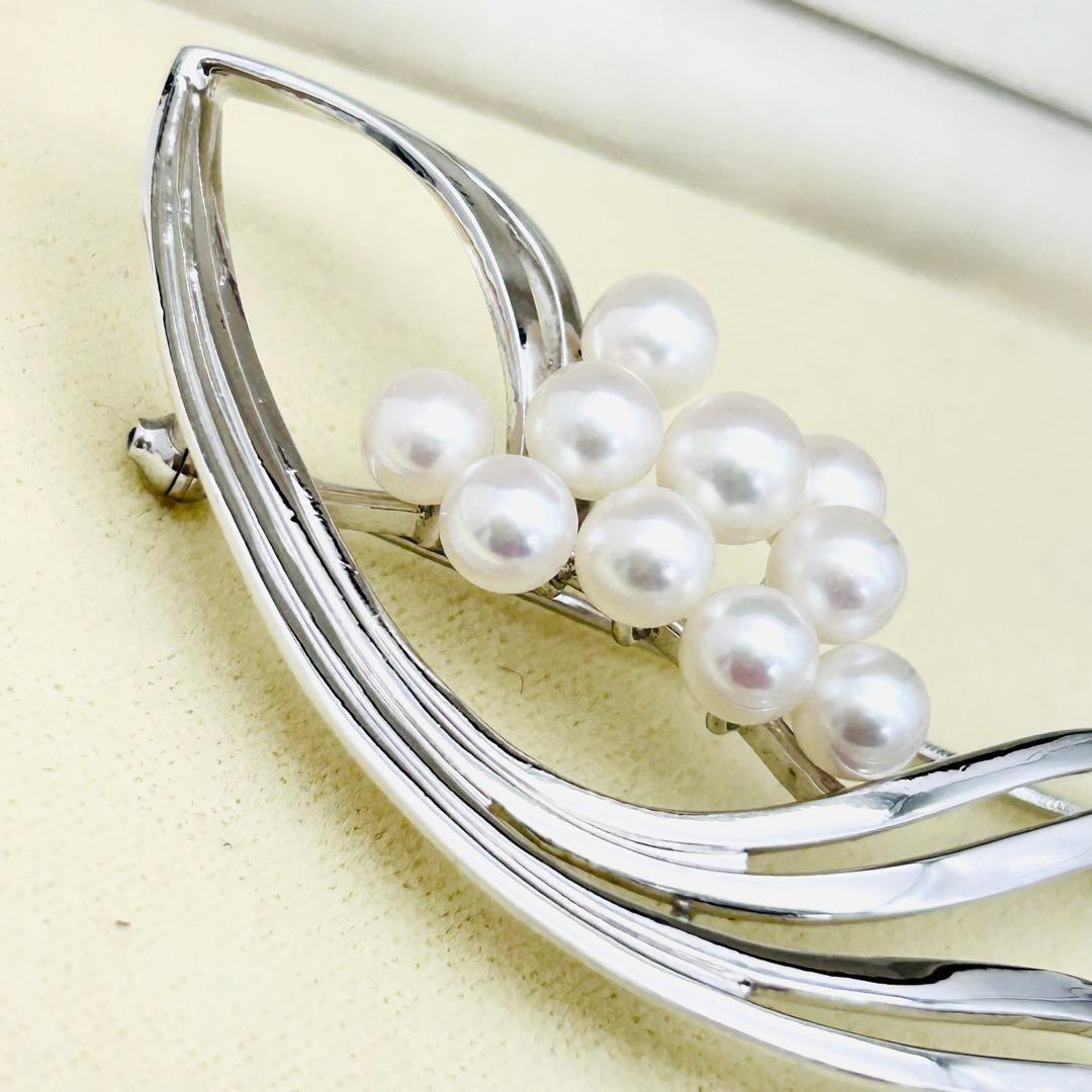 美品⭐️MIKIMOTO ミキモト 真珠 ベビーパール ブローチ シルバー 10珠