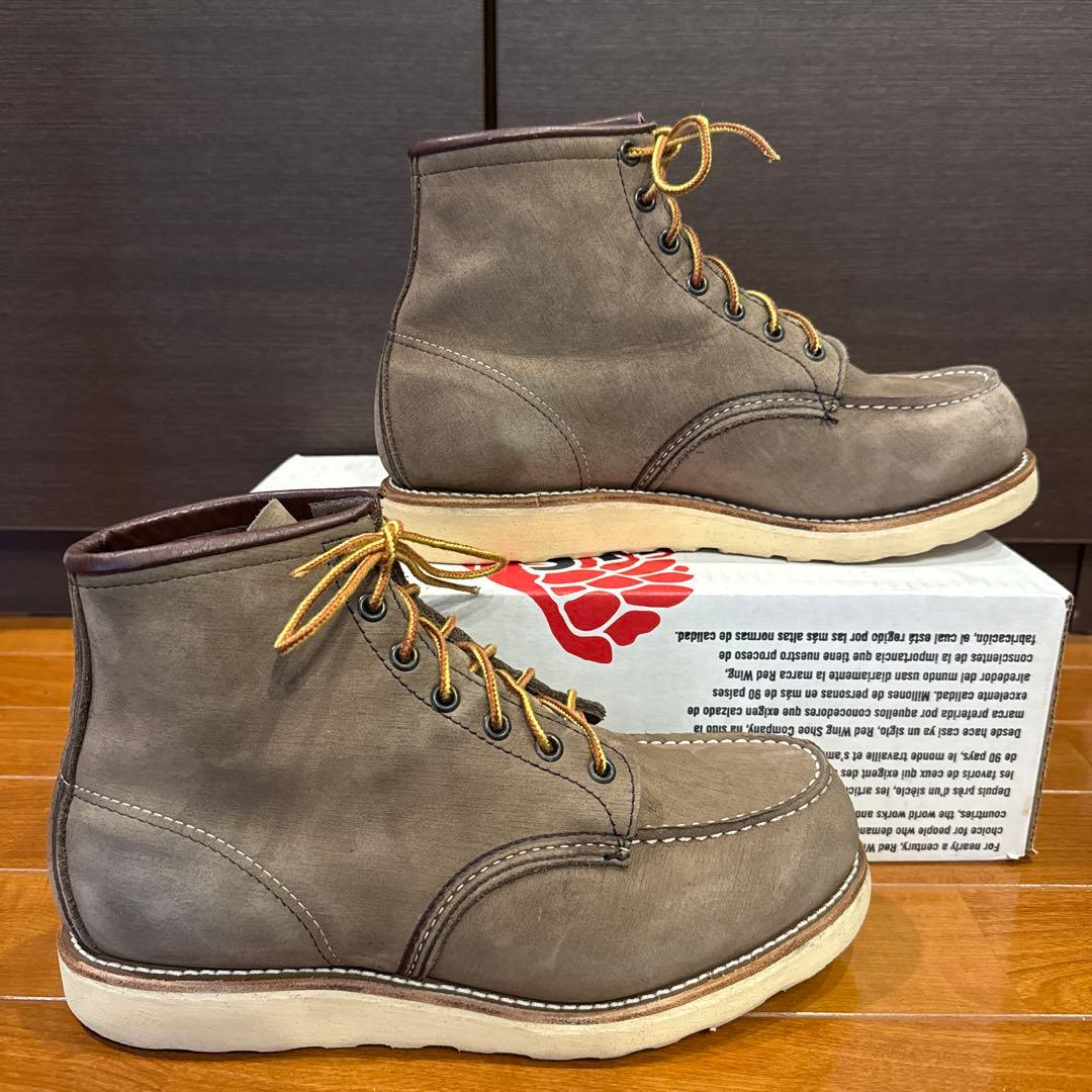 良品•縦羽タグ•8EE】レッドウィング2877ヌバックレザー グレージュ