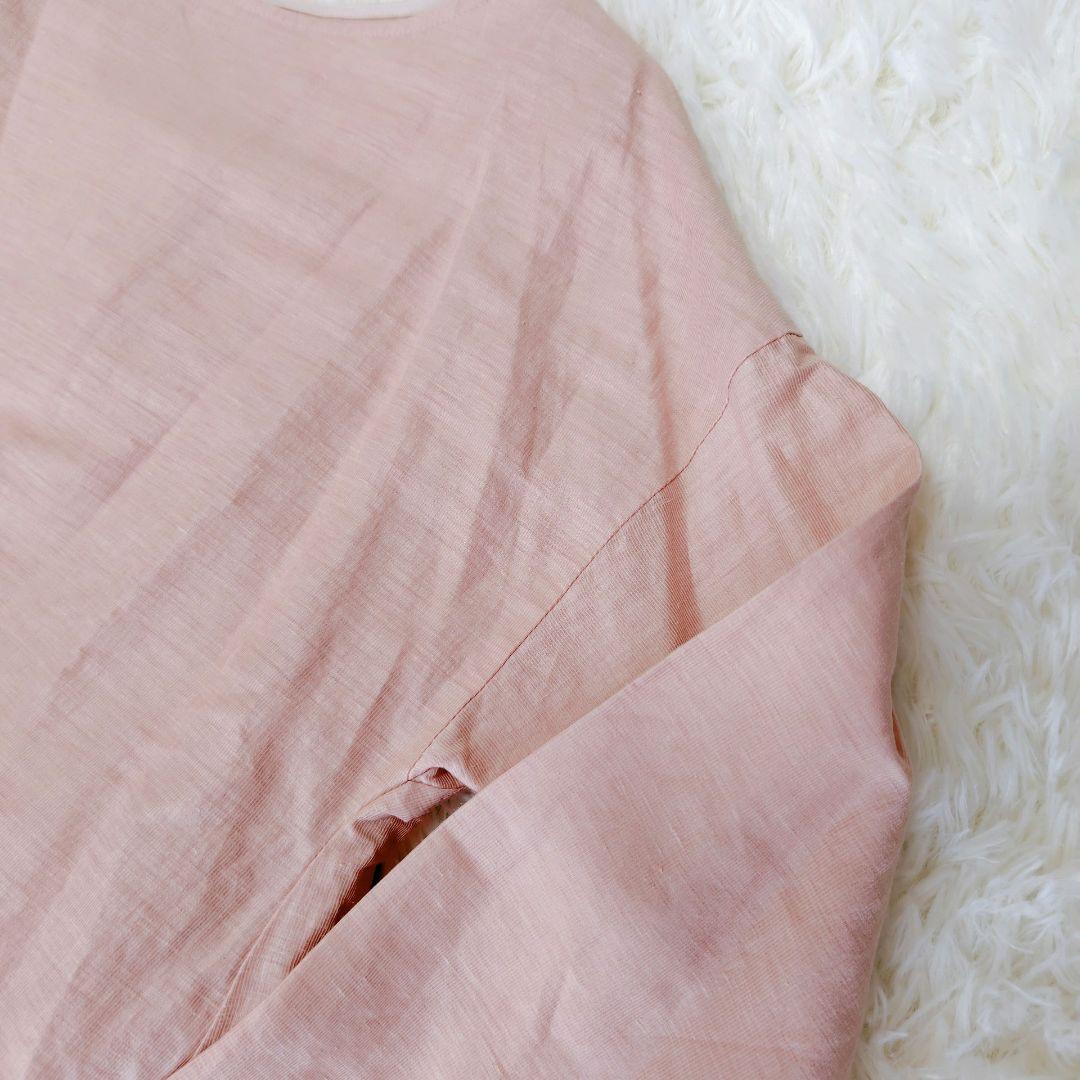 BEARDSLEY（ビアズリー） 前結びリネンチュニックブラウス ピンク