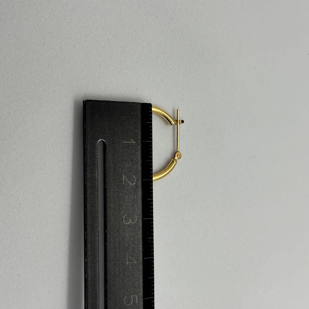 K18 ピアス 0.7g フープ 18金 YG イエローゴールド