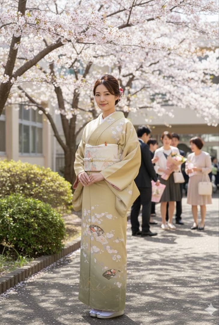 美品 正絹訪問着 フルセット4点セット 入学式 七五三 お宮参り バチ衿