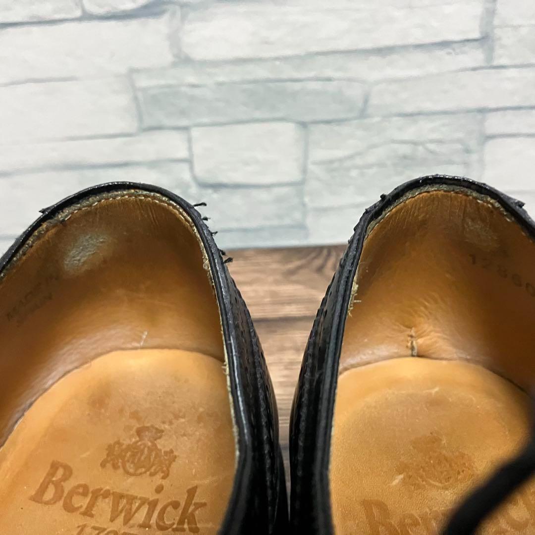 【25.5cm】Berwick 本革 ストレートチップ 内羽根シューズ