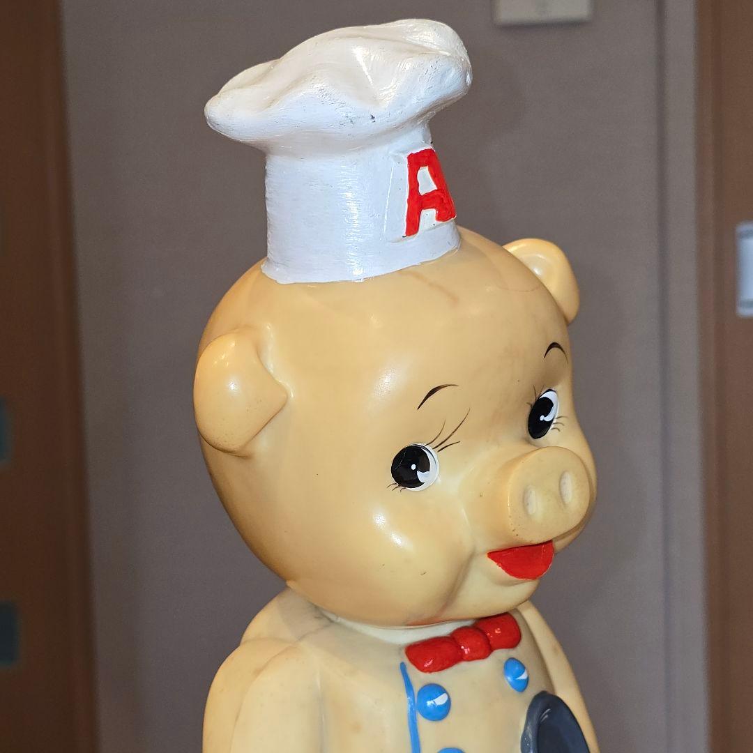 エースコック 店頭用 豚 ぶた ブタ ソフビ 人形 初期型のレア 昭和