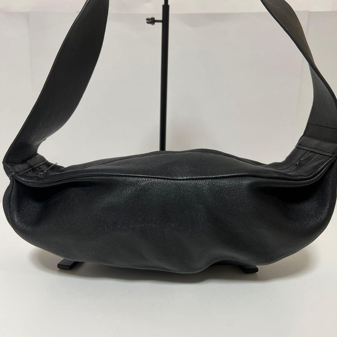 COS コス レザープリーツ ベルトバッグ ボディバッグ ブラック 中古