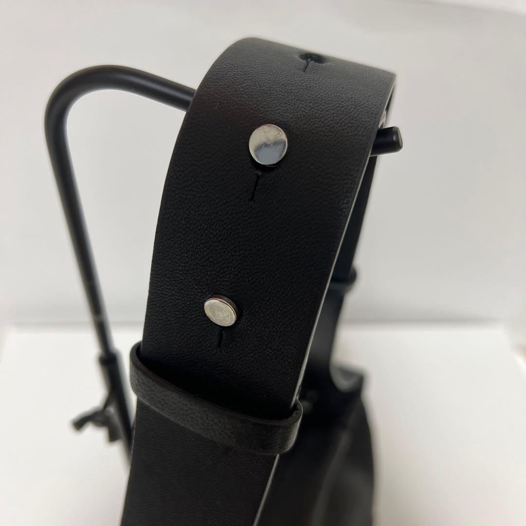 COS コス レザープリーツ ベルトバッグ ボディバッグ ブラック 中古