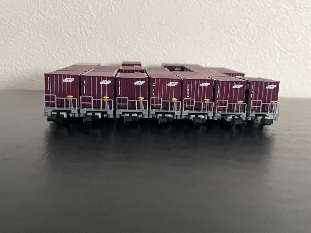 【手摺壊れ修復済】Nゲージ　コキ100、101、107 19両　コンテナまとめ