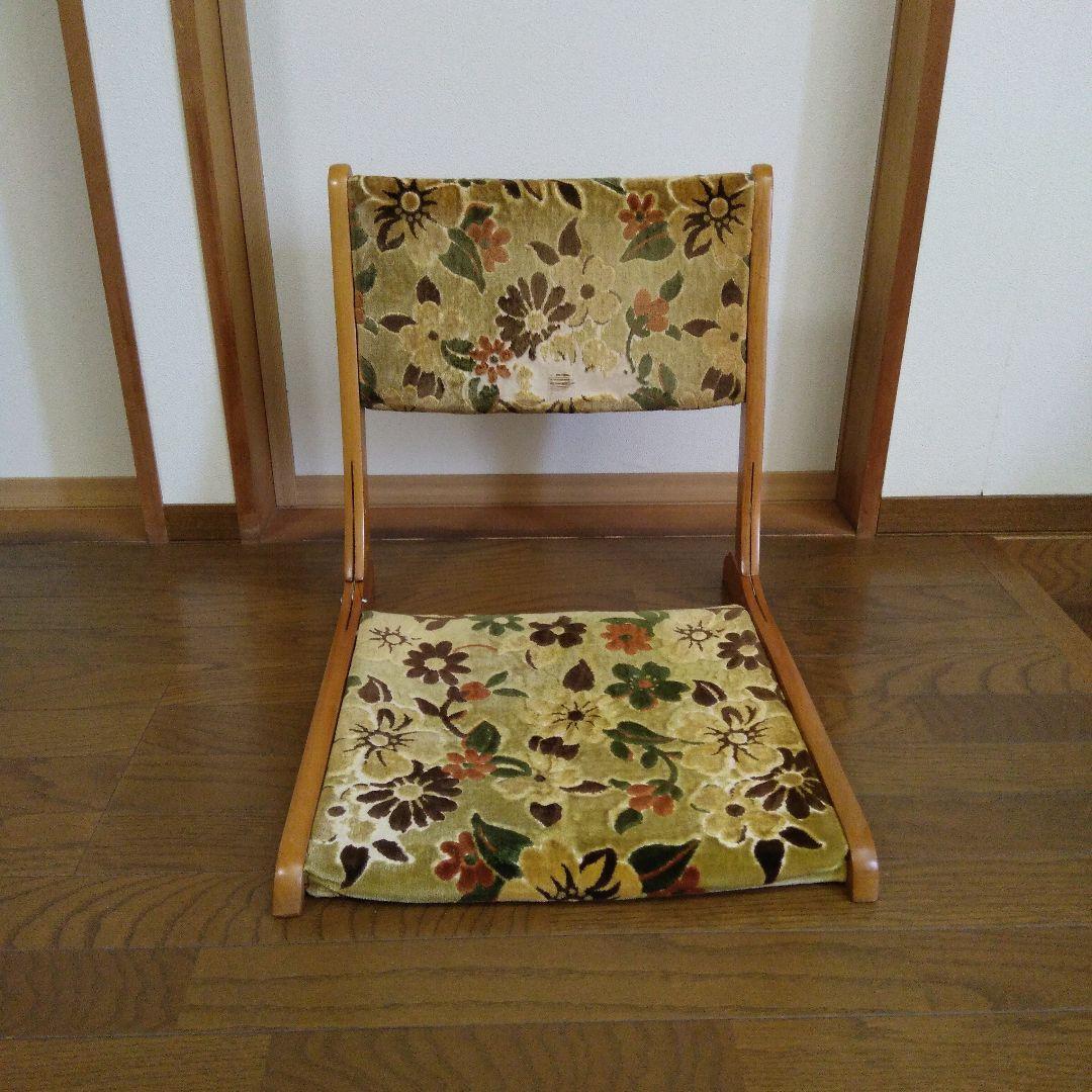 ♥️木製座椅子.昭和レトロ.折り畳み式.和風.訳あり中古品♥️ - メルカリ