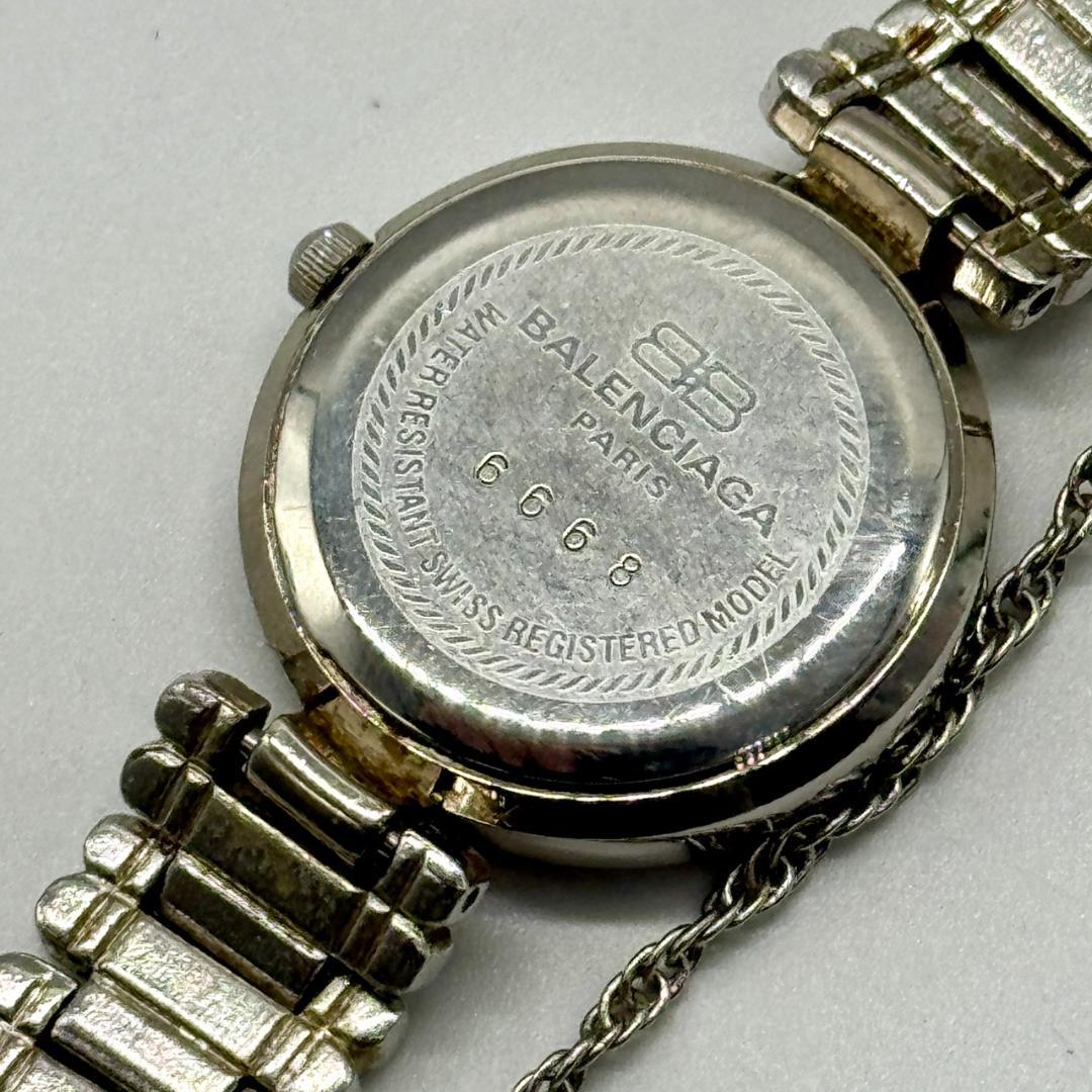 稼働品 BALENCIAGA バレンシアガ 腕時計 ラインストーンベゼル 2針