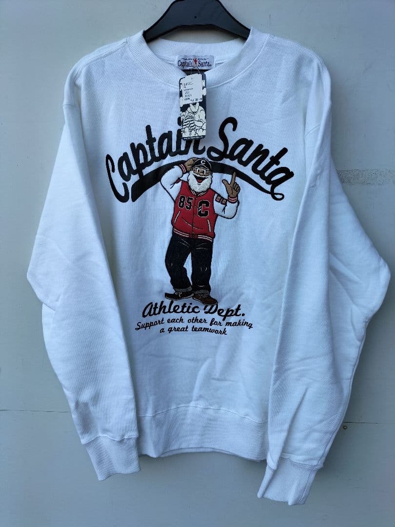 新品未使用品　キャプテンサンタ L スウェット 刺繍　スタジャン CAPTAIN SANTA(キャプテンサンタ) / 20周年/袖レザー切替スタジャン