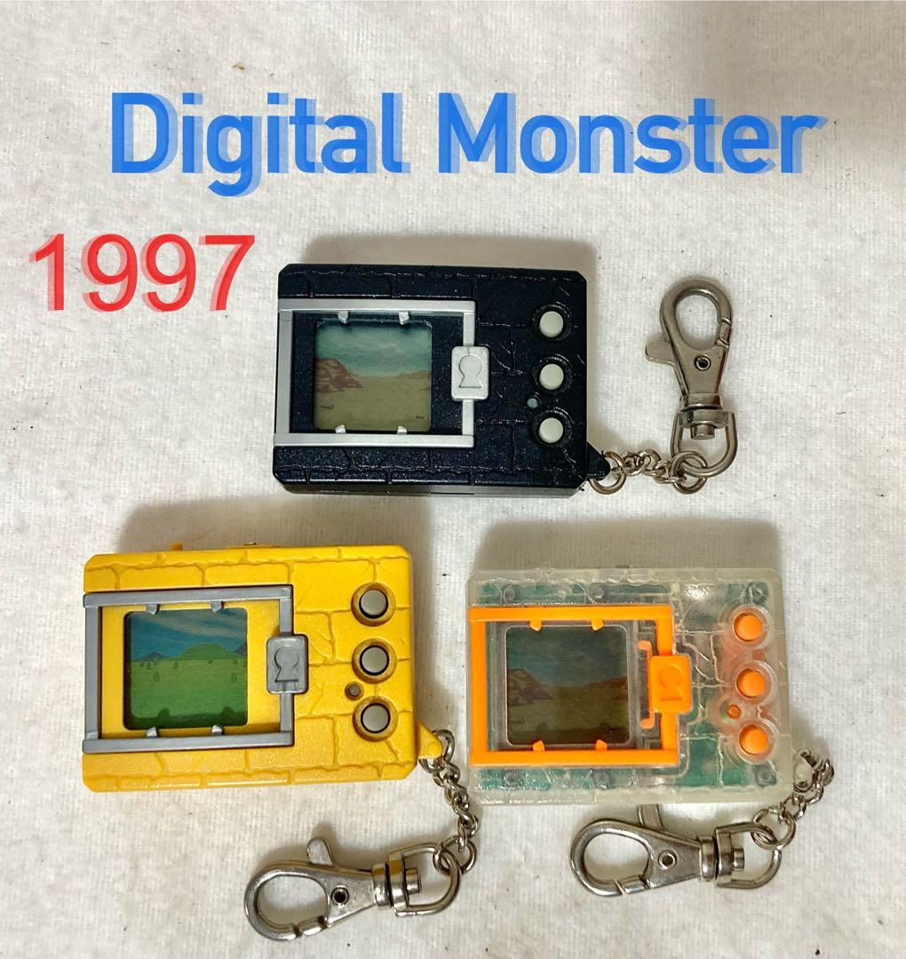 デジタルモンスター 初代 デジモン 黒 黄 スケルトン 3個 動作確認済み