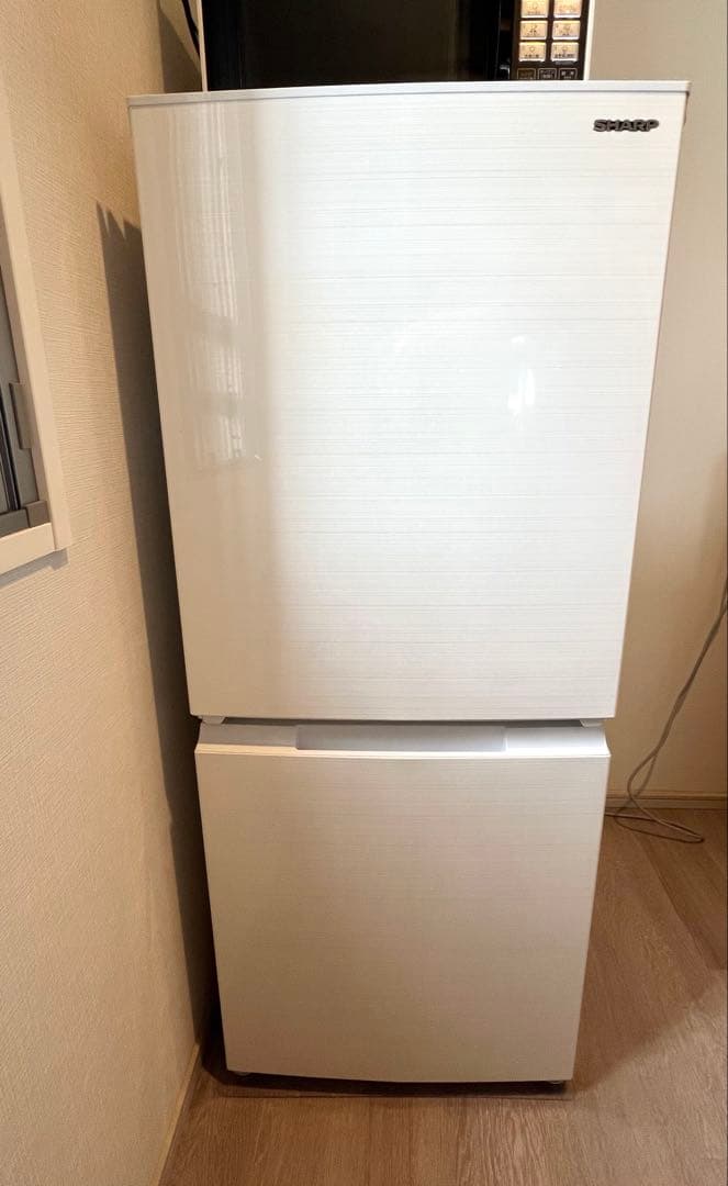 SHARP シャープ 両開き冷蔵庫152L (2022年製SJD15HW) 冷蔵庫 グレー系 SJ-D15H-H [152L /2ドア /右開き/左開き付け替え