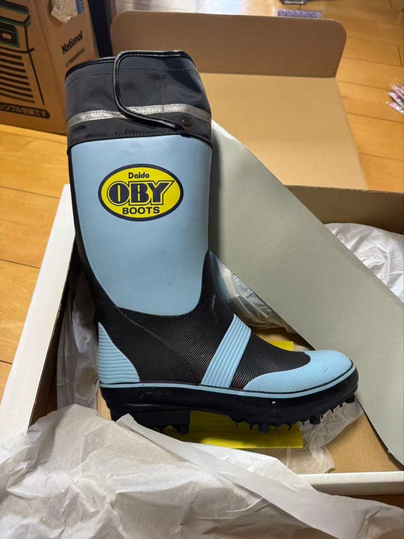 ■新品未使用■オビーブーツNS　スパイク長靴　作業用　26.0cm