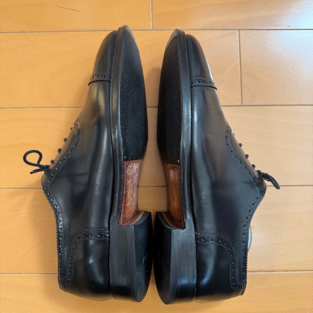 Loake 英国製 セミブローグ UK 7.5 黒 革靴