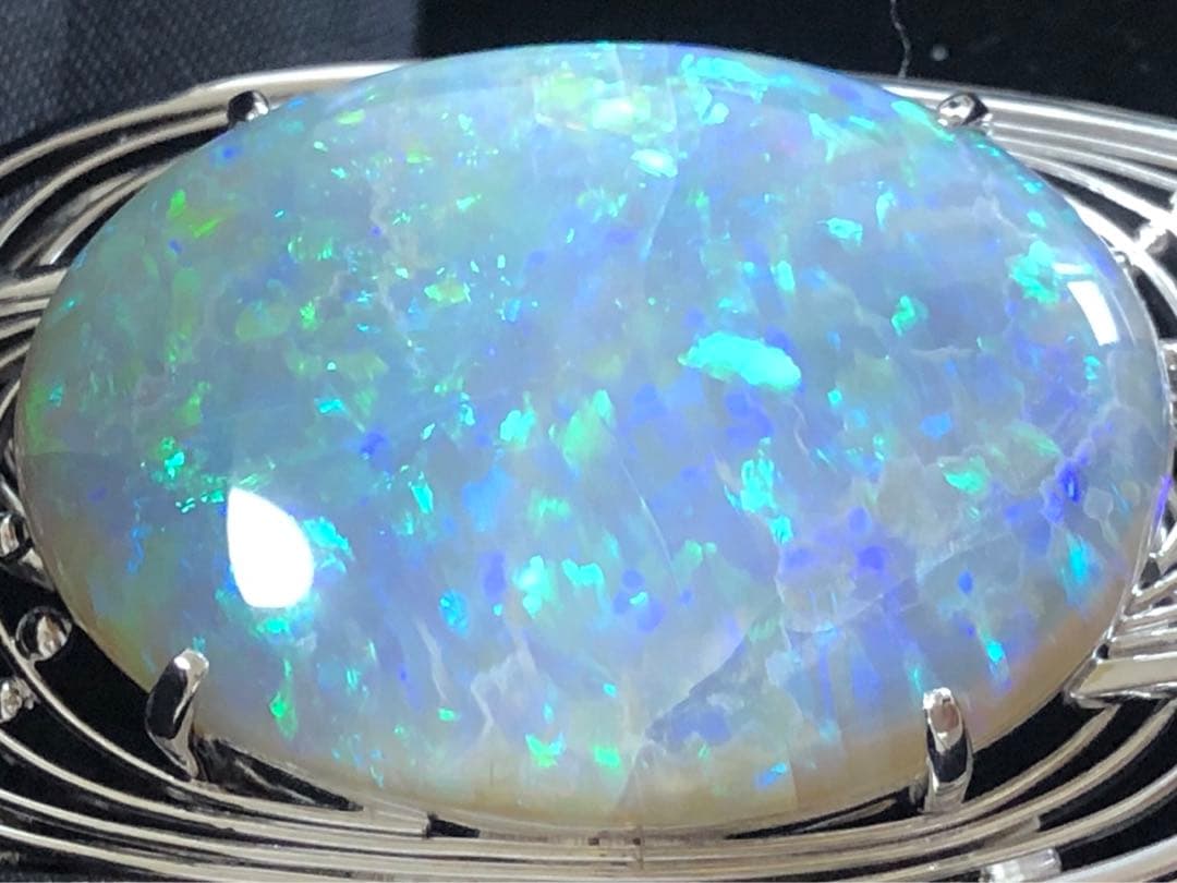 pt900超大オパール帯留ブローチ