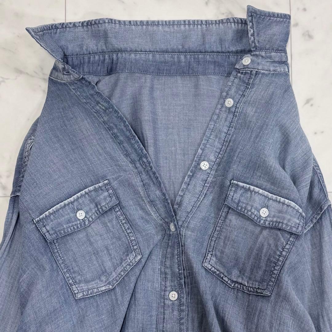 極美品✨ビアズリー シフォンデニムシャツ 人気 長袖シャツ ゆったり
