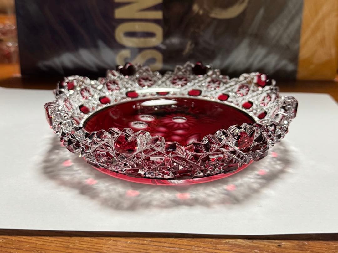 【Meissen】『 クリスタル ガラス 赤被せ』 《ヴィンテージ》《未使用》