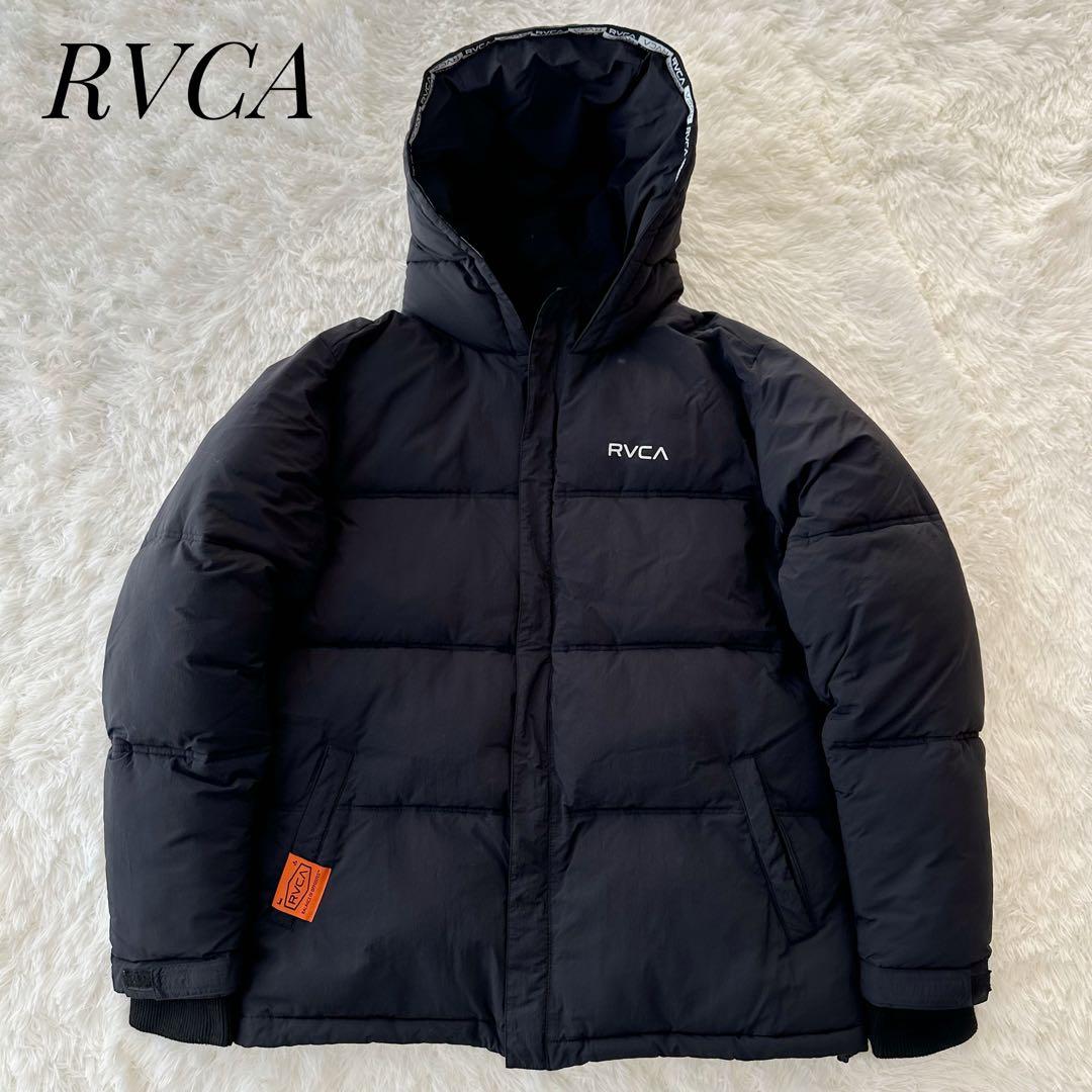 RVCA ブラック ダウンジャケット フード付き