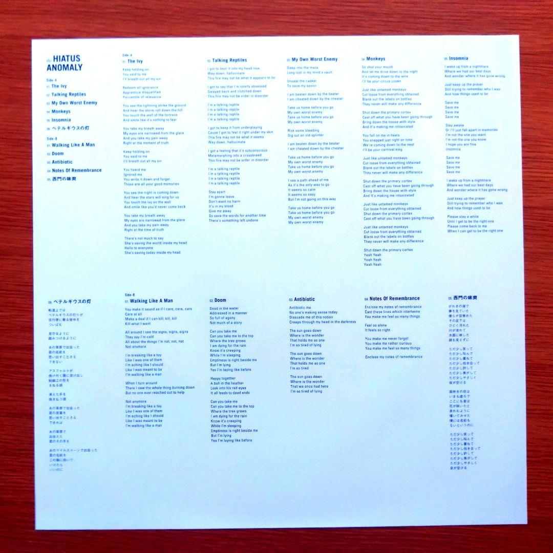 the HIATUS - ANOMALY LP