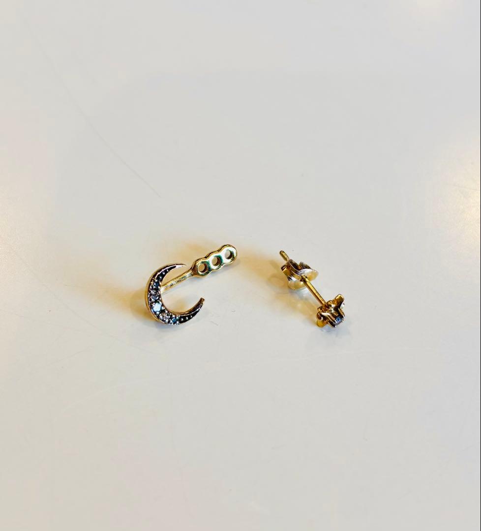 ARTIDA OUD ダイヤピアス ムーンパヴェダイヤイヤーチャーム セット