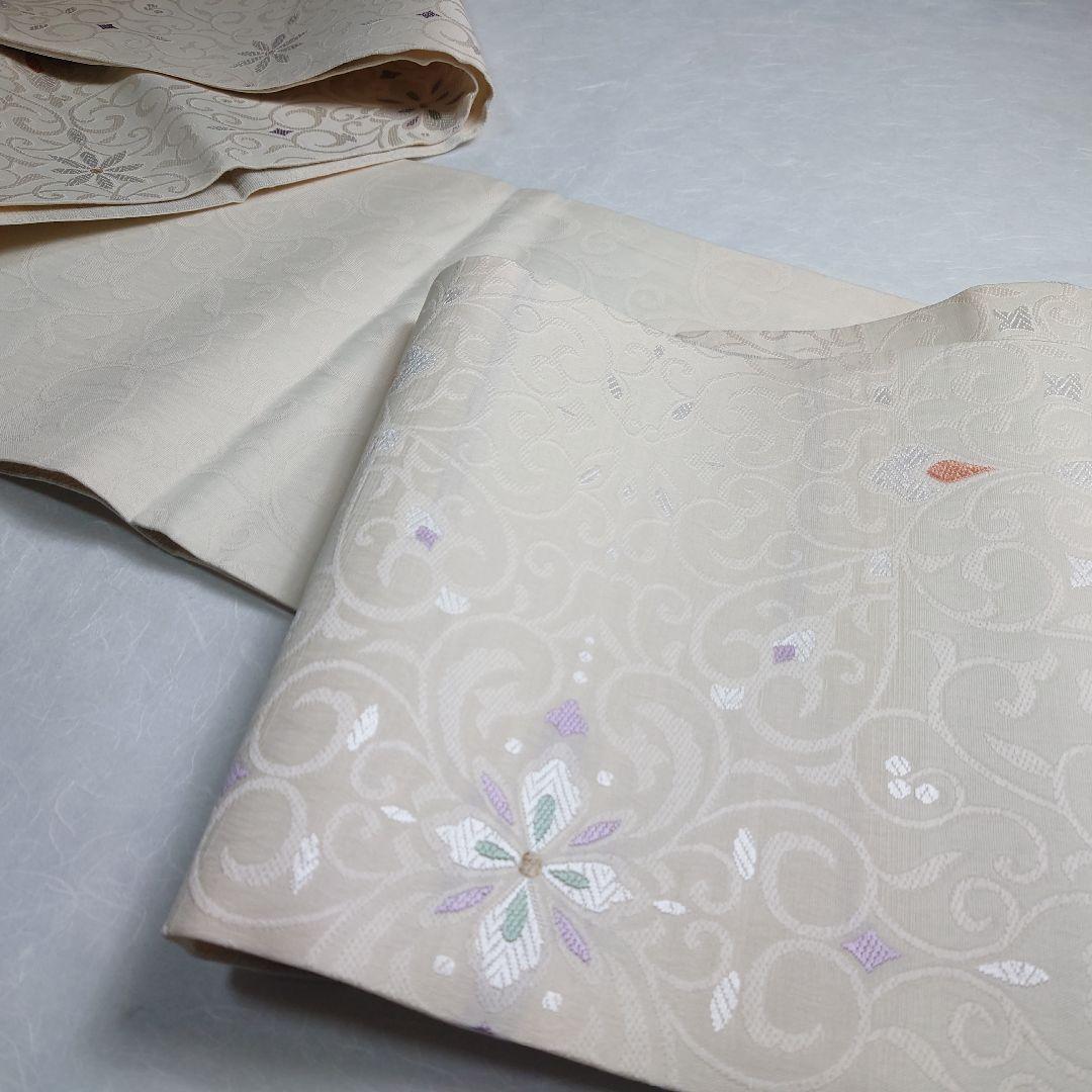 正絹 袋帯 弥栄織物謹製 ぜんまい ヨーロピアン図案 未使用品 スリー