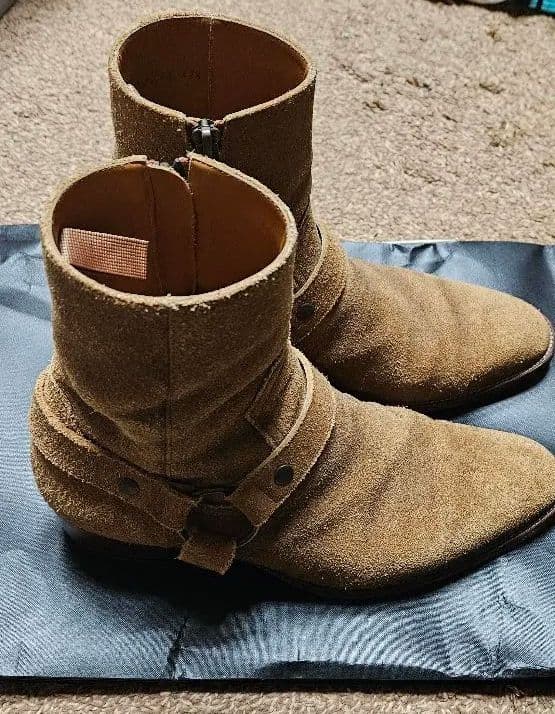 エディ期 希少な42.5 リングブーツ ハーネスブーツ スエード - メルカリ