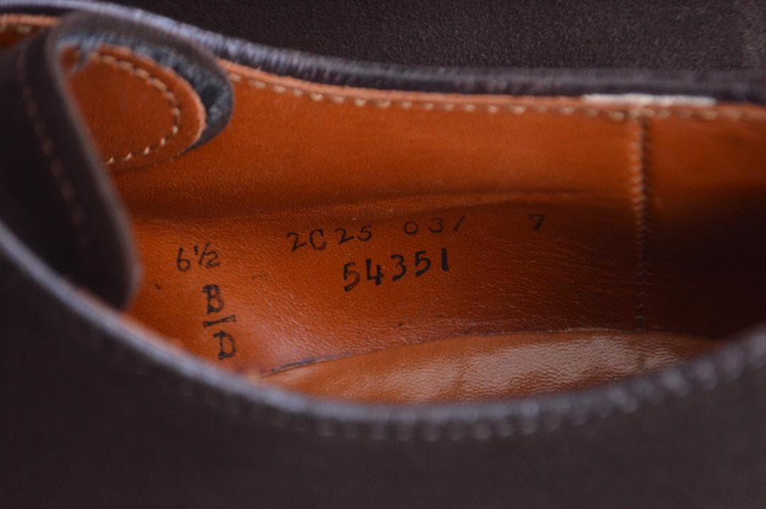 美品　ALDEN　Vチップ　6.5D　ダークブラウン　モディファイドラスト