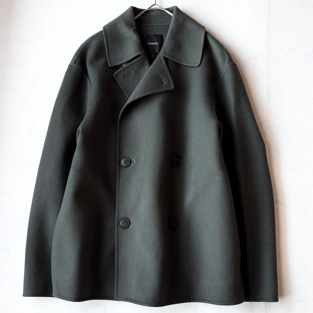 極美品✨セオリー ダブルブレストPコート カシミヤ混 ダブルフェイス