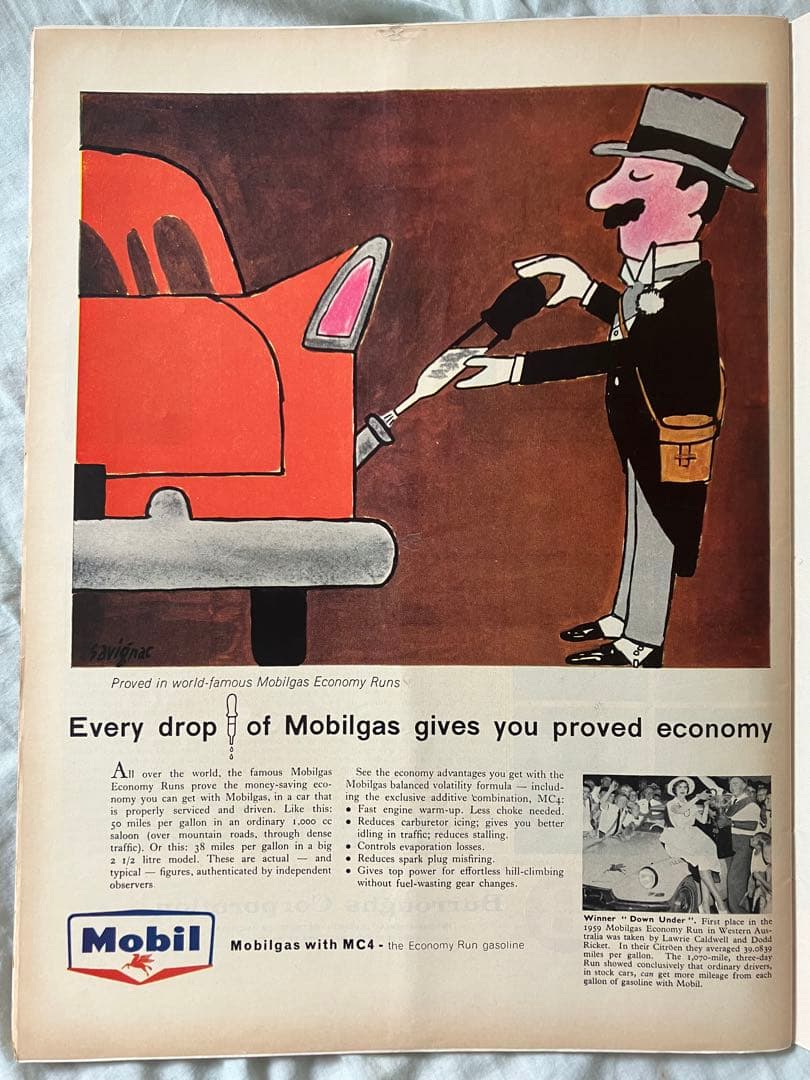 【超希少】サヴィニャック　Mobil ガソリン　オリジナル広告掲載雑誌LIFE 超希少】サヴィニャック Mobil ガソリン オリジナル広告掲載雑誌LIFE