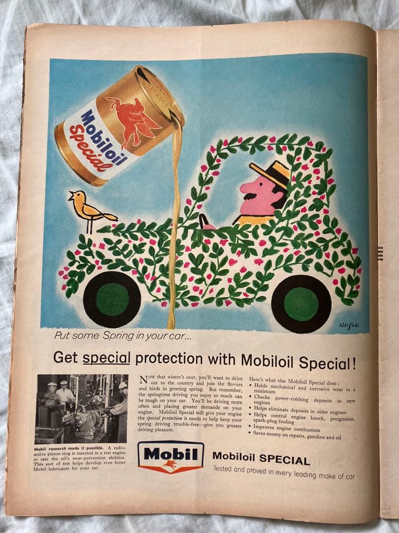 超希少】サヴィニャック Mobil ガソリン オリジナル広告掲載雑誌LIFE
