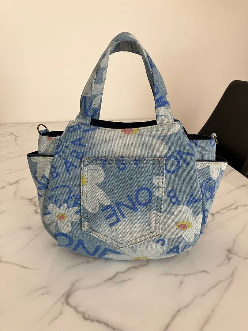 1066 花柄デニムリメイクバック ハンドメイド - メルカリ