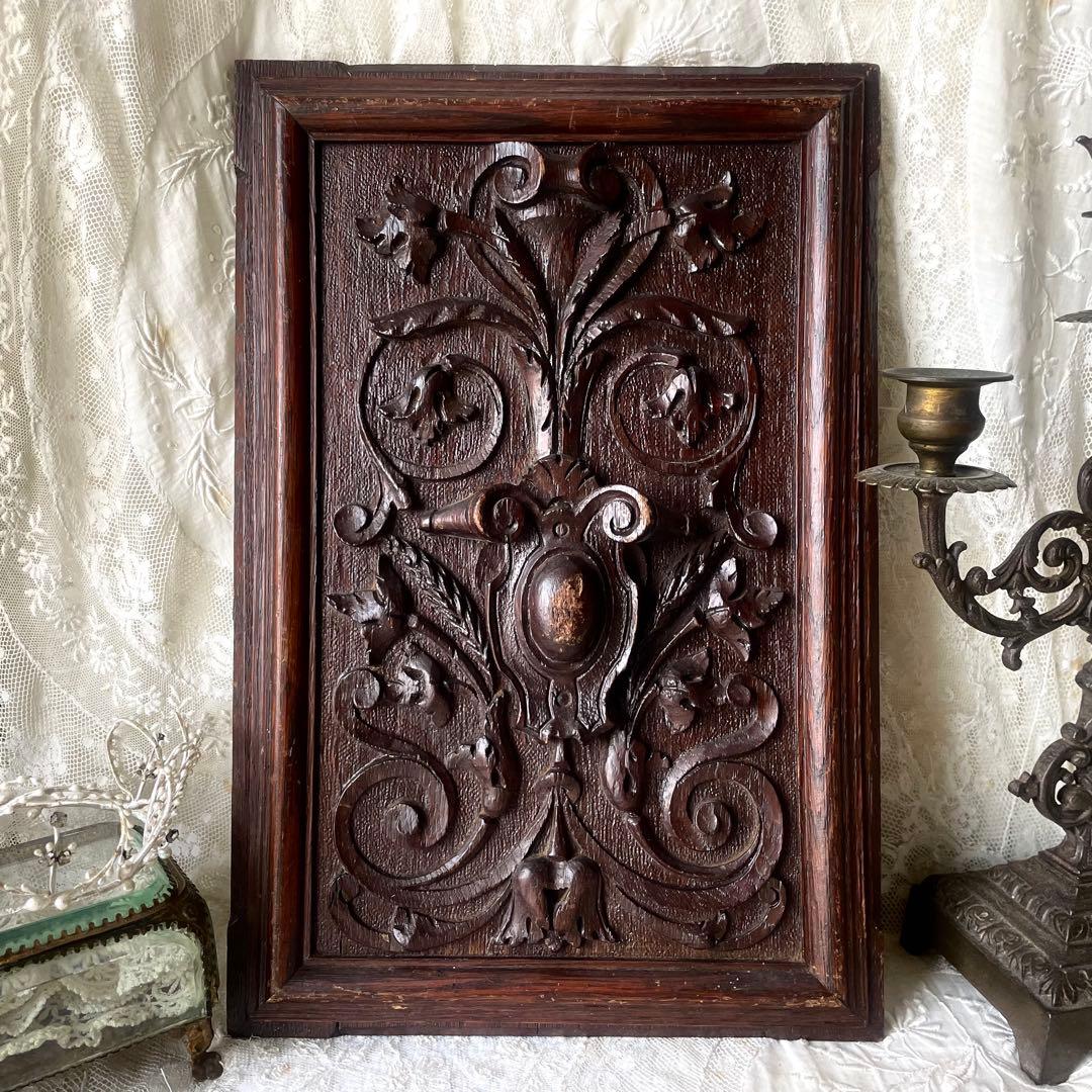 ウッドカービングパネル②木製パネル　卓上ディスプレイボード　フランスアンティーク 楽天市場】玄関 アジアン レリーフ ウッドカービング 壁掛けアート