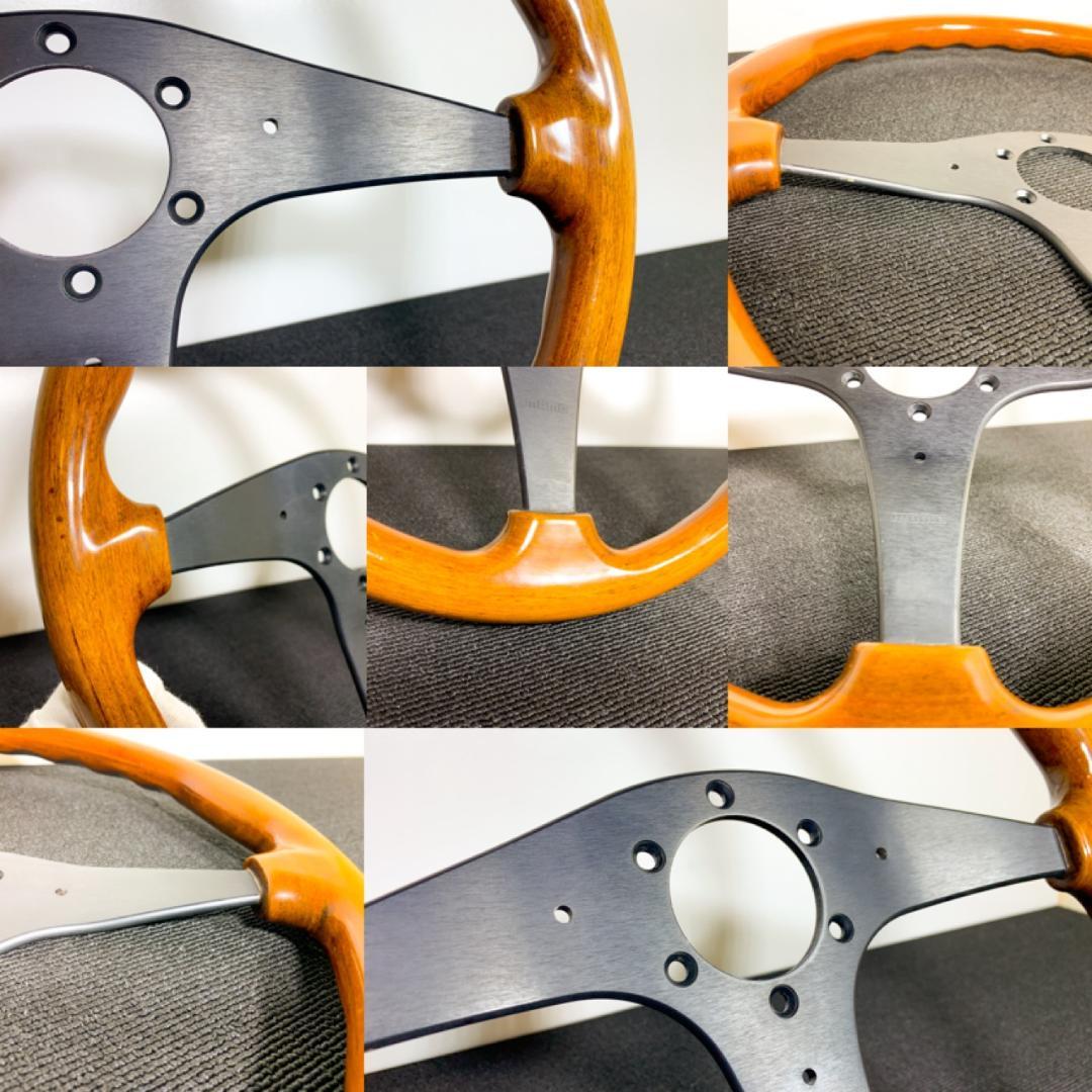 良品 モモ ウッドステアリング 36.5φ 94年製 ホーンボタン＆ネジ6本付き